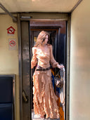【MAR】French Inspired Women Summer Outfit V Neck Chiffon Blouse Ruffle Skirt Graceful 2 Piece Set