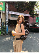 【MAR】Women Vintage V-Neck Ruffle Dress Summer Slim Petite Vacation Mini Dress